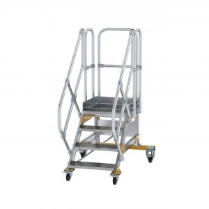 GÜNZBURGER Plattformtreppe 45° fahrbar Stufenbreite 600 mm