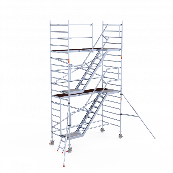 AC Steigtechnik Treppenturm, Gerüstturm mit 305 cm Plattformlänge, 135er Rahmenbreite,  4 m bis 14 m Arbeitshöhe