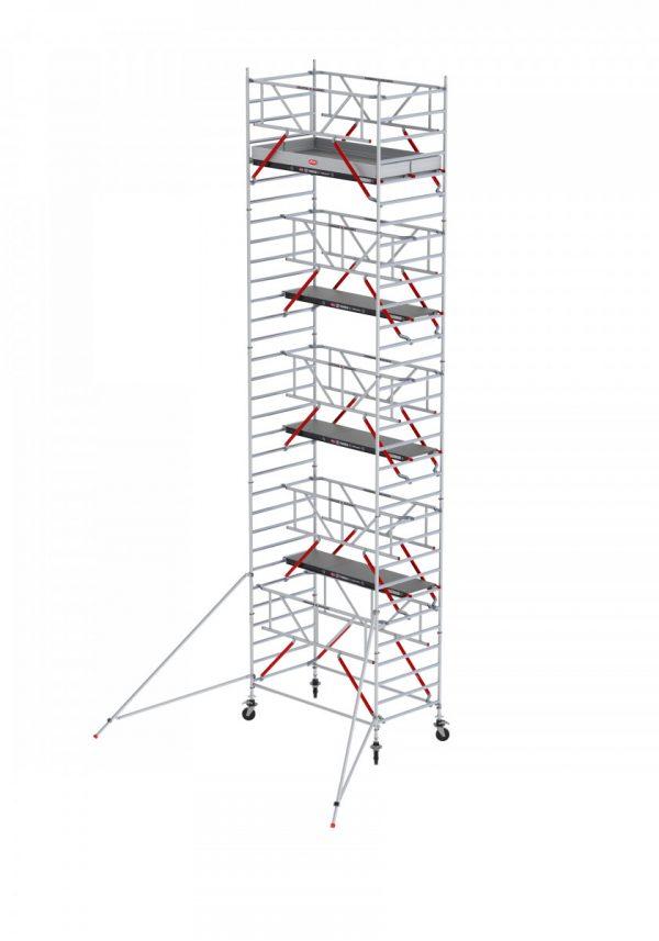 ALTREX RS TOWER 52-S mit Safe-Quick®2 Geländer – Aluminium Fahrgerüst breit 1.35 m – 4,20 bis 14,20 m Arbeitshöhe – 185 cm Plattform