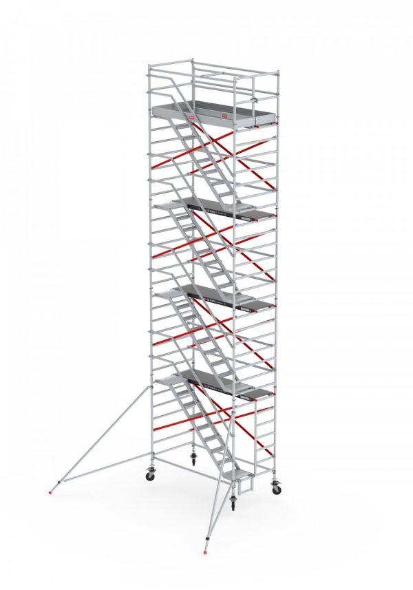 ALTREX RS TOWER 53-S mit Safe-Quick®2 Geländer – Aluminium Treppengerüst breit 1.35 m – 4,20 bis 14,20 m Arbeitshöhe – 185 cm Plattform