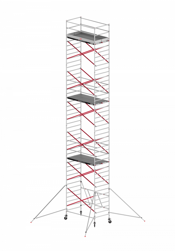 ALTREX TOWER 55 – Aluminium Klappgerüst – ausbaufähig – breit 1.35m – 3,00 m bis 13,80 m Arbeitshöhe – Plattform 185 cm