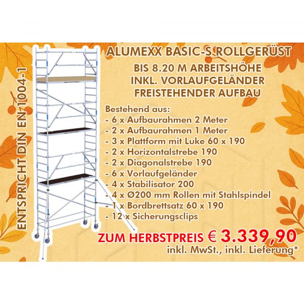 Herbstangebot ALUMEXX Basic-S bis 8,20 m Arbeitshöhe